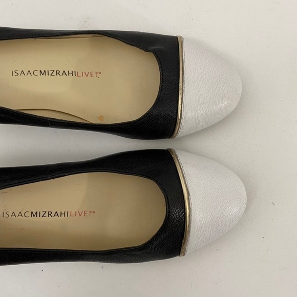 Isaac Mizrahi Live Women's 6M Imkake Black White Cap Toe Pumps Heels - Picture 2 of 7